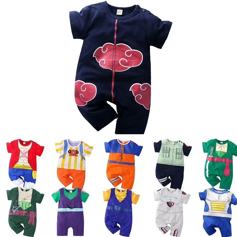 0-24M Baby Romper Boy Girl Anime Luffy Akatsuki Zoro Bodysuit Newborn Kids Costume Summer Clothes Toddler One-Pieces Jumpsuit Baby Jumpsuit Cotton 