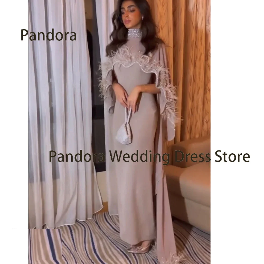 

Женское вечернее платье до пола Pandora, черное официальное платье в пол с высоким воротником и юбкой-годе, бальное платье для свадьбы и дня рождения, лето