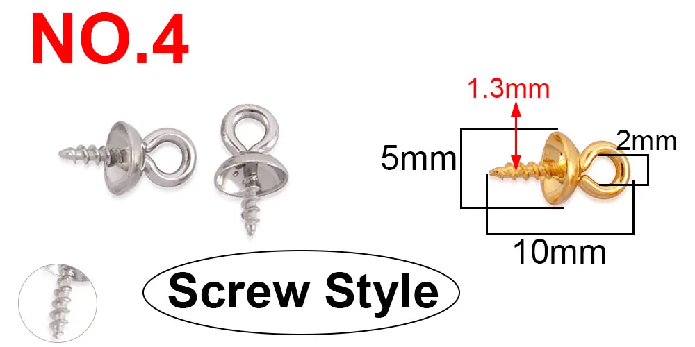 30 Stück DIY Edelstahl Tasse Perlens ch raube Augen stifte für Schmuck machen Ergebnisse End kappen Peg Bails Schraube Öse Stift Haken Ösen – Detail 5
