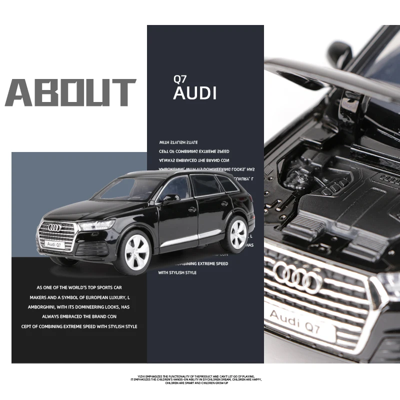 1:32 Audi Q7 SUV Alloy Diecast Car with Sound and Light - Children's Toy Gift
