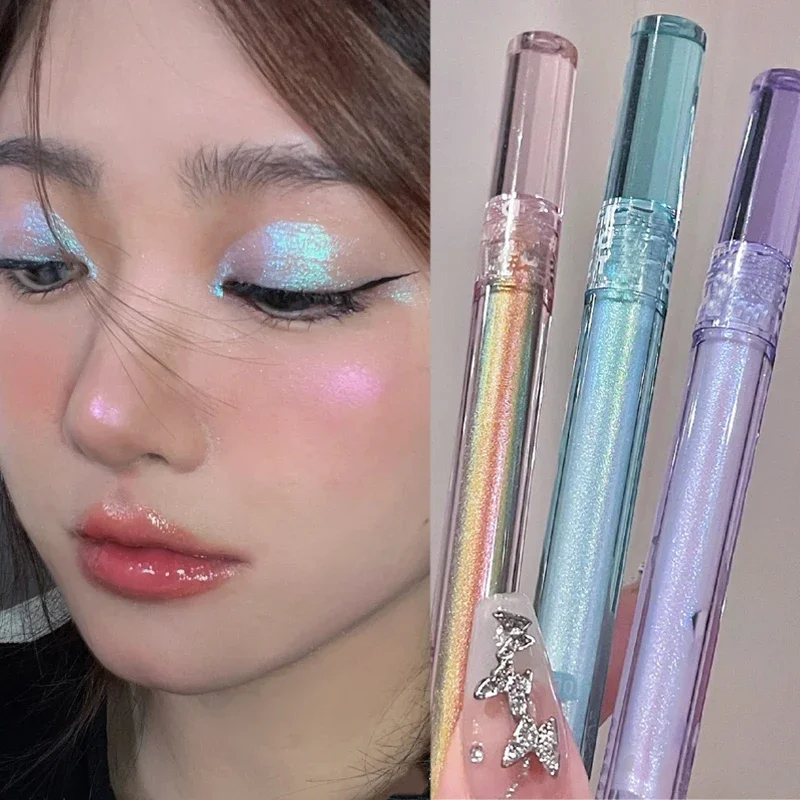 Glitter Highlighter Liquid Eyeshadow Pearlescent Brighten Sdraiato Silkworm Waterproof Diamond Polarized Eyeshadow Makeup Cosmetic