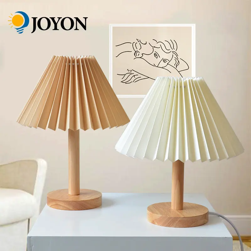 

Nordic Pleated Table Lamp DIY Foldable Plug 220V Dimmable Art Atmosphere Bedroom Bedside Night Light Home Decorate
