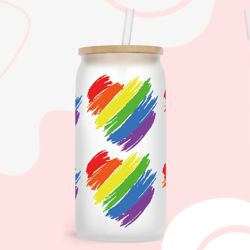 UV DTF Transfer Sticker Pride For The 16oz Libbey Glasses Wraps Bottles Cup Can DIY Waterproof Decals D26892