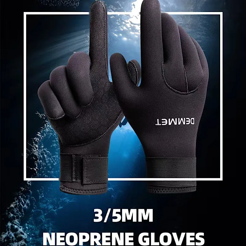 Wholesale Custom Glove 5mm Neoprene Five-finger Diving Winter Warm For Men Women Diver Underwater Hunting Snorkeling Spearfish