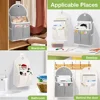 Fabric Hanging Storage Bag for Dormitory Wall Mounted Wall Door Bags Dual-Pocket Side Mesh Organizer Book Magazine Phone Holder 4