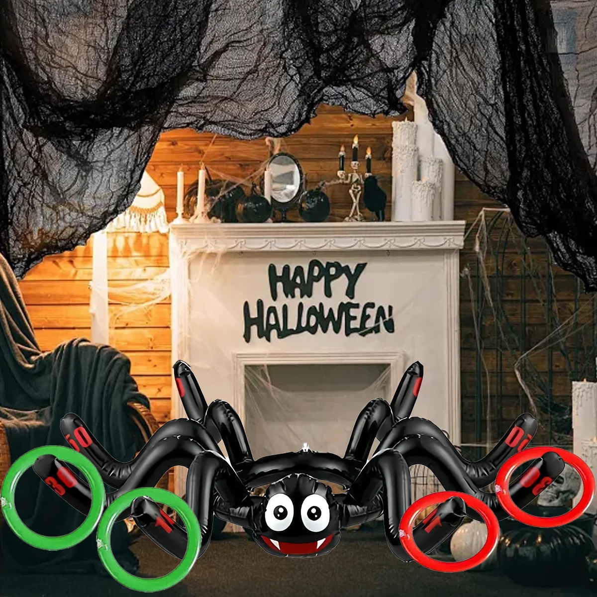Inflatable Spider prank toy set-perfect choice for adult parties and events, durable PVC material, no need for power supply