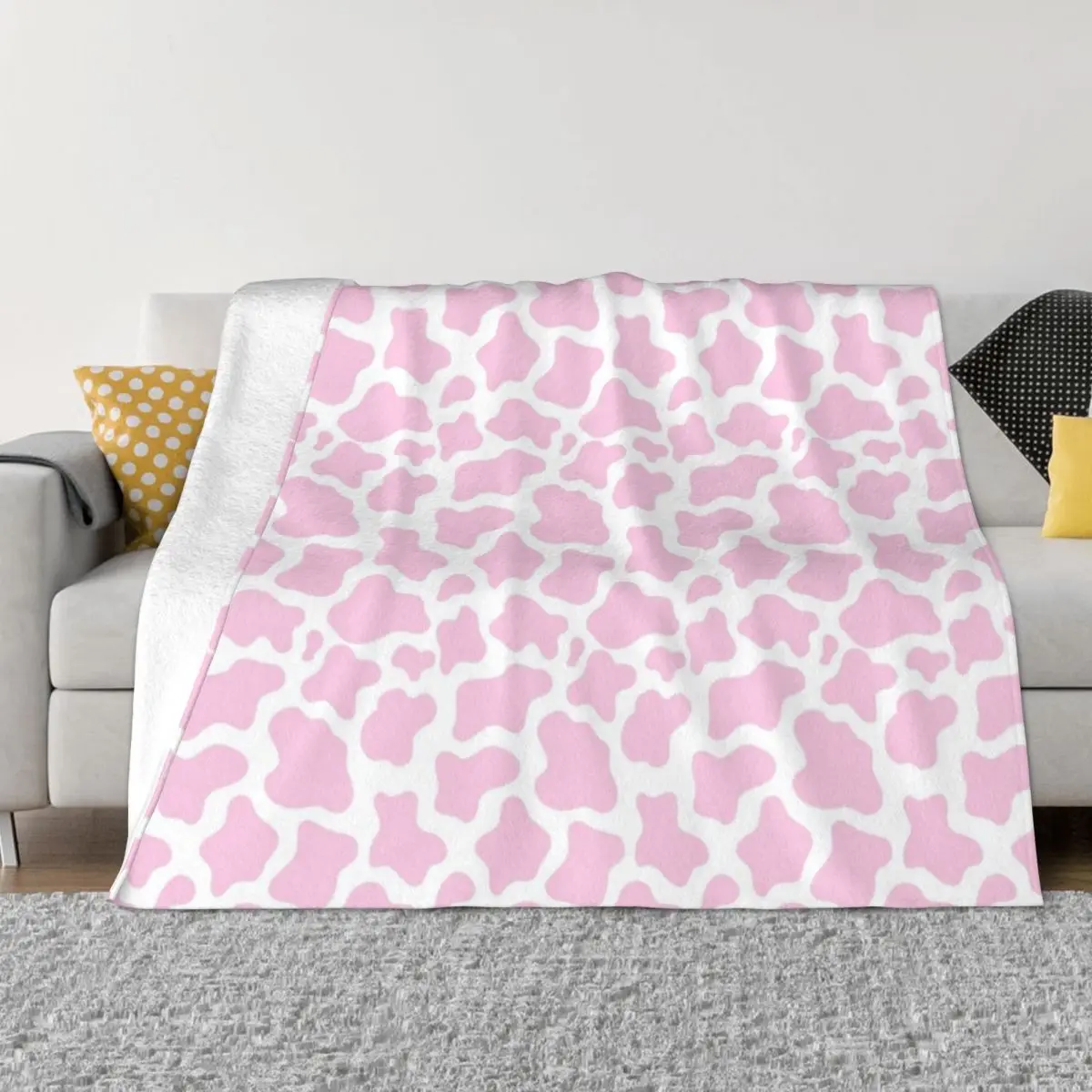 

pink cow print! Throw Blanket Luxury Designer Blanket Decorative Sofa Blanket