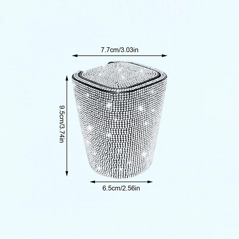 LED 크리스탈 자동차 재떨이 커버 포함 - 야간 조명, 방진, 내열 ABS, 대부분의 차량에 적합한 컴팩트하고 세련된 디자인, 간편한 세척