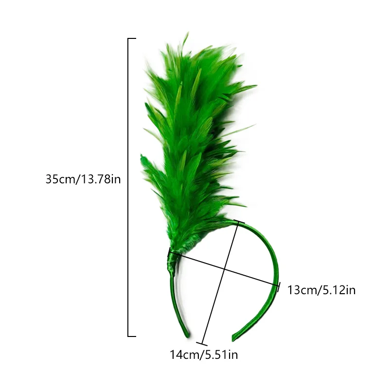 1PC Feather Headband Flapper Burlesque Dance Performance Hair Band Halloween Christmas Festival Party Headpiece Hair Accessories