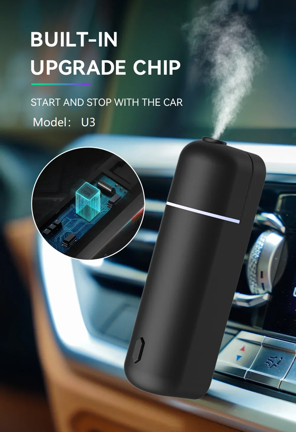 Mini aroma diffuser voor auto oplaadbaar usb geurclip_voghion.com
