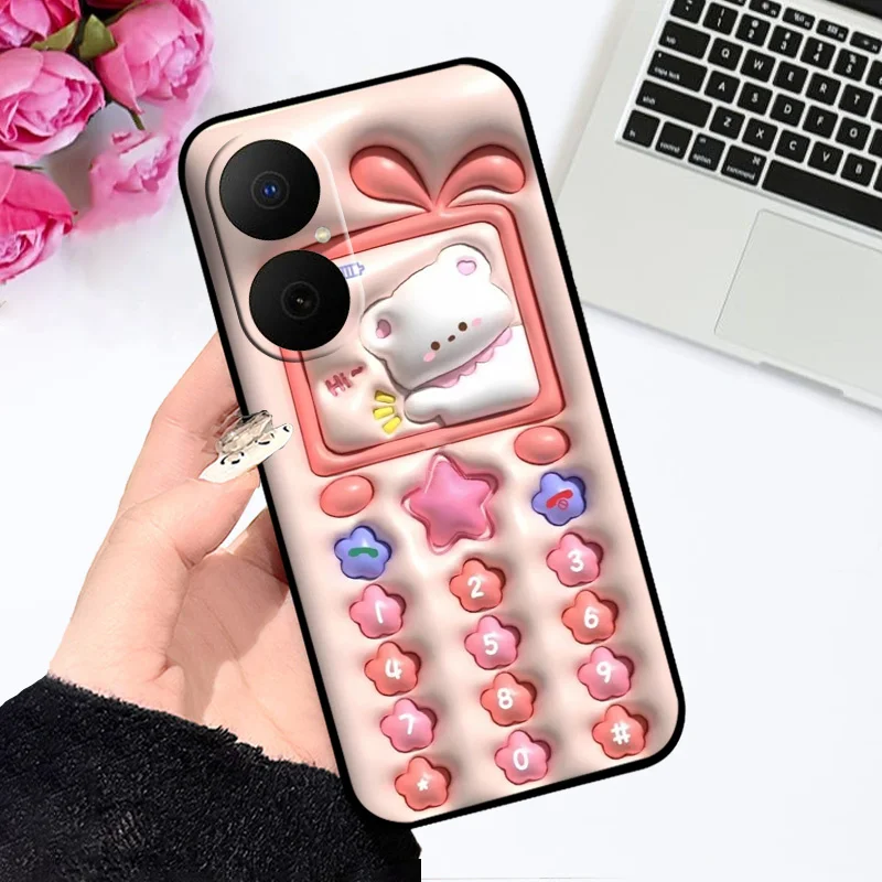 Oil Painted Silicone Back Cover - Soft Matte Protective Case for Huawei Nova Y73/Enjoy 80