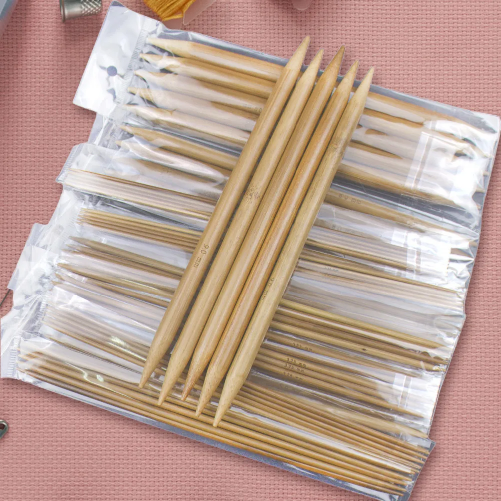 75Pcs 15 Size Bamboo Knitting Needles Set Crochet Needles Carbonized Bamboo Knitting Needles Crochet Accessories