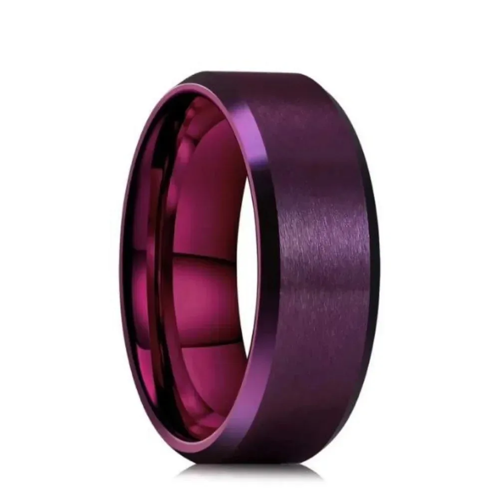 Black Stainless Steel Men's Band - 8mm Width, Multiple Sizes Available