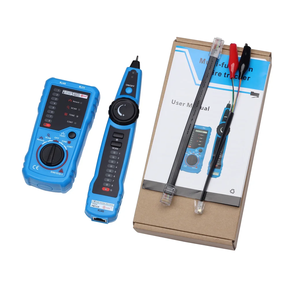 BSIDE FWT11 High Quality RJ11 RJ45 Cat5 Cat6 Telephone Wire Tracker Tracer Toner Ethernet LAN Network Cable tester Line Finder 3