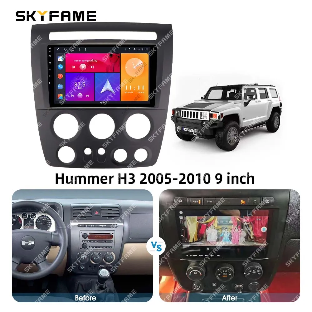 SKYFAME Car Frame Fascia Adapter Canbus Box Decoder Android Radio Dash Fitting Panel Kit For Hummer H3