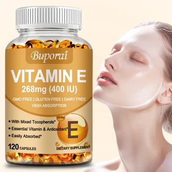 Vitamin E Capsules 268mg - Immune System Support & Skin Nutrition - Natural Antioxidant - Gluten Free