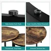 Nesting Coffee Table Set of 2, 23.6" Round Coffee Table Rustic Wood Top with Adjustable Non-Slip Feet, Industrial End Table 4