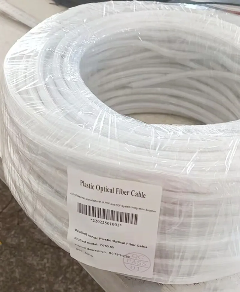 100m Decorative Clear PVC Sheather Fiber optic cable 50pcs*0.75mm(Dia.) in PE jacket PMMA Plastic Optical String DIY Light Decor