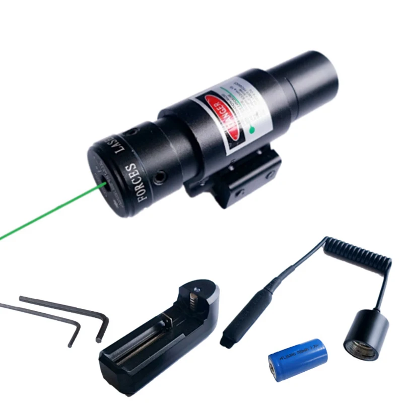 Mirino Per Fucile Pistola Ricaricabile Laser Verde Picatinny Rail Caccia All'Aperto Tactical Red Dot Laser Scope Picatinny/Weaver Mount