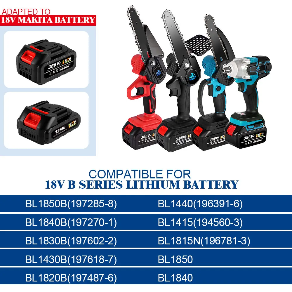 Larger Battery with Charger Lithium ion Rechargeable Replacement for Makita 18V Battery BL1850 BL1830 BL1860 Cordless Drills 5