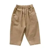 2024 Spring Baby Retro Pocket Dungarees Loose Girl Children Casual Pants Solid Boy Kids Fashion Trousers Toddler Cotton Clothes 4