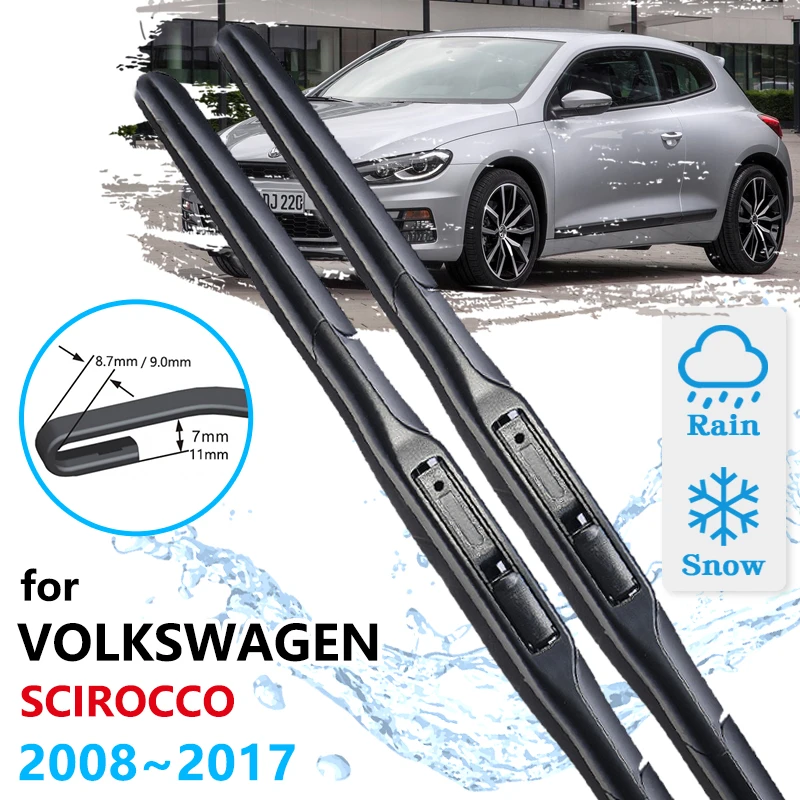 Escobillas de limpiaparabrisas delanteras de coche, accesorios para Volkswagen VW Scirocco R ~ 2017, 2016, 2014| | - AliExpress