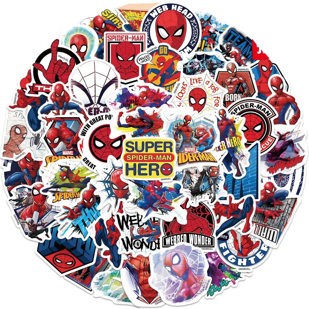 10/30/50PCS Disney Marvel Spiderman Anime Stickers Waterproof  Laptop Luggage Motorcycle Phone Car Cool Sticker Decal Kid Toy