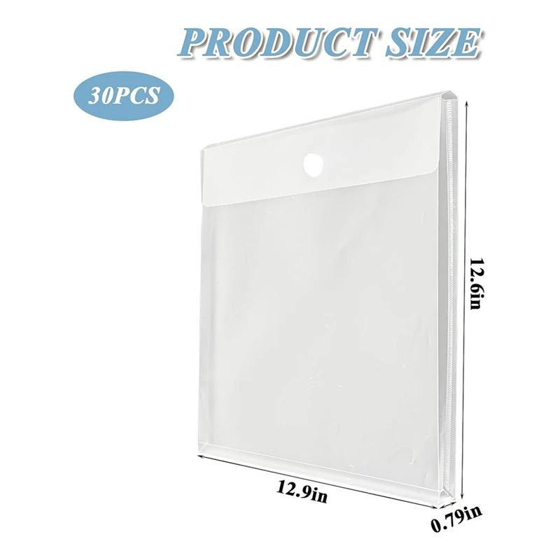 스크랩북 종이 보관 정리함, 거치대 공예 종이 보관, 비닐, 12x12 인치, 30 개