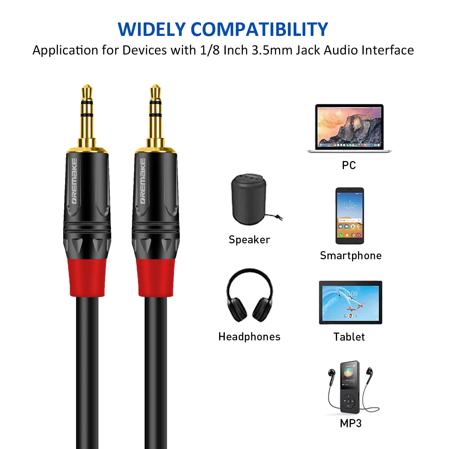 DREMAKE TRS 3.5mm  ̺  Է  - AUX ڵ   ڵ Ȩ ׷ Ŀ