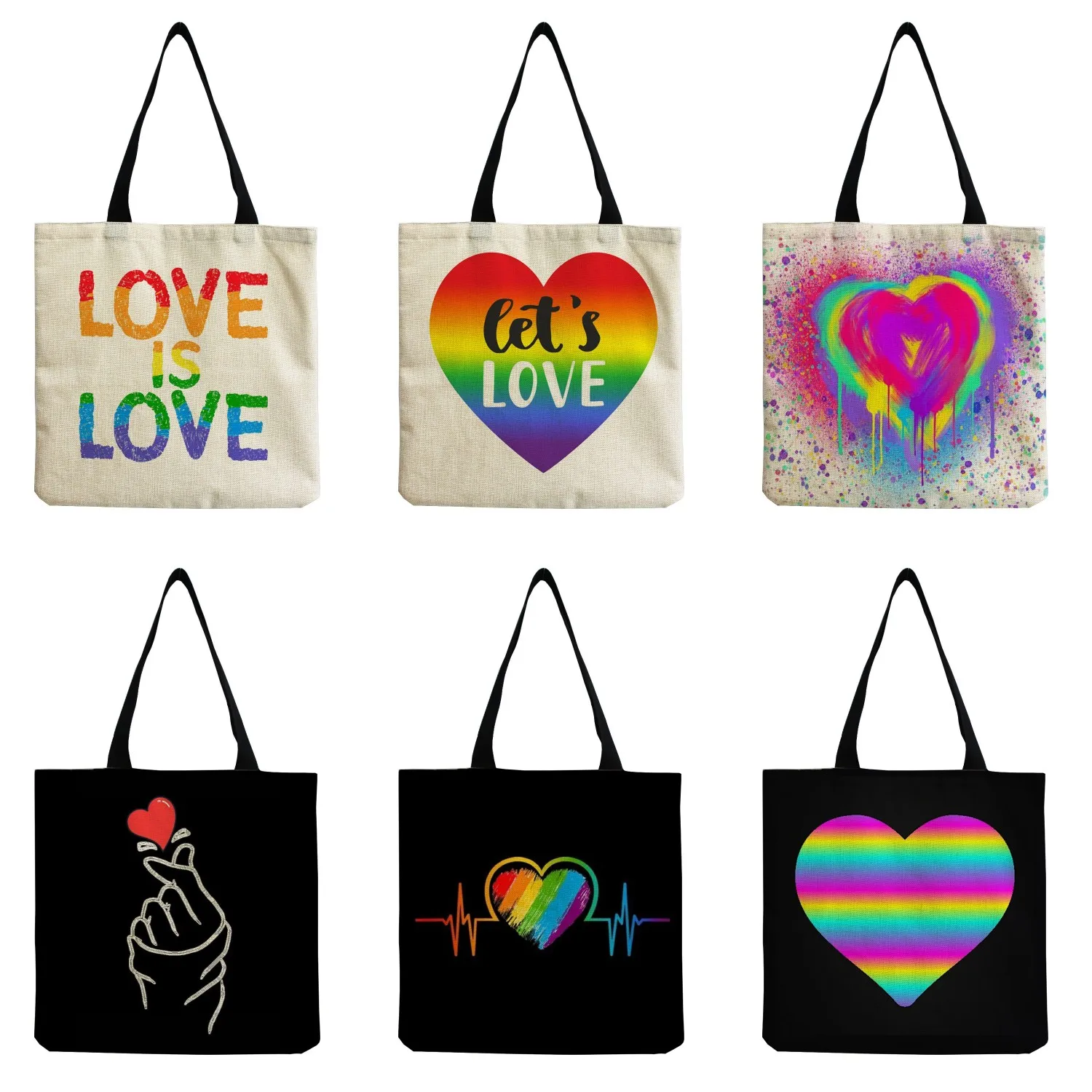 

2022 Women Fashion Outdoor Ladies New Summer Bag Love Is Love Travel The Tote Bag Handbags For Women Ladies Big Shopping Bags