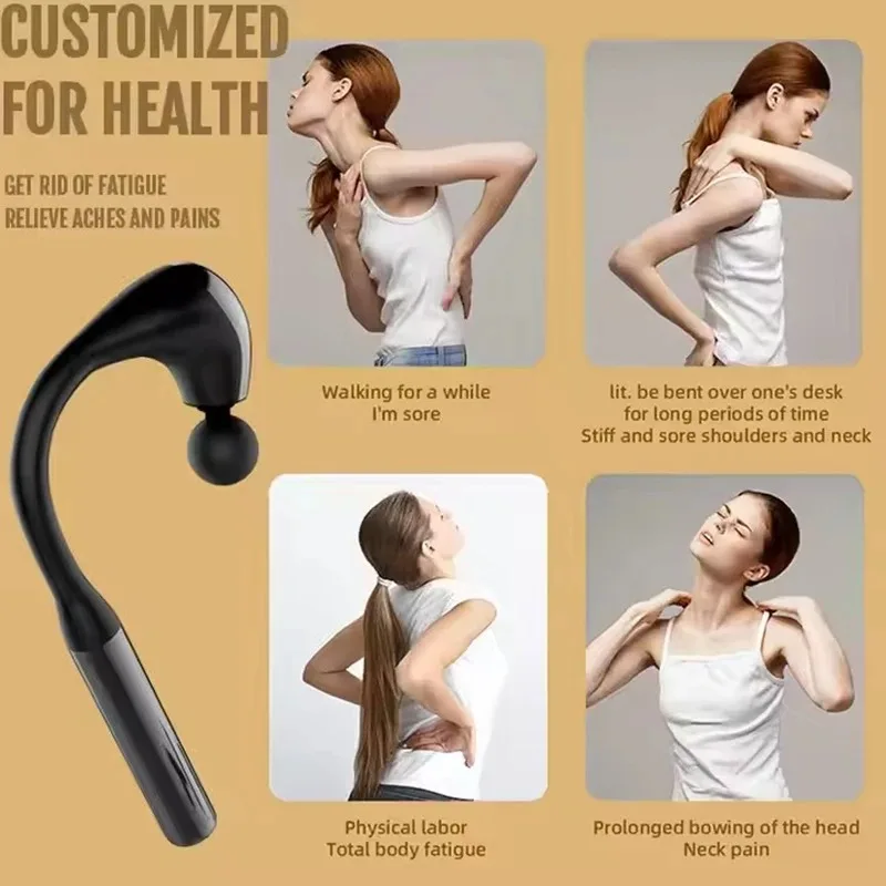 Fascia Gun with Extended Handle and Elbow for Self-assist Massage of the Upper and Lower Back Muscle Relaxation and Massage Done