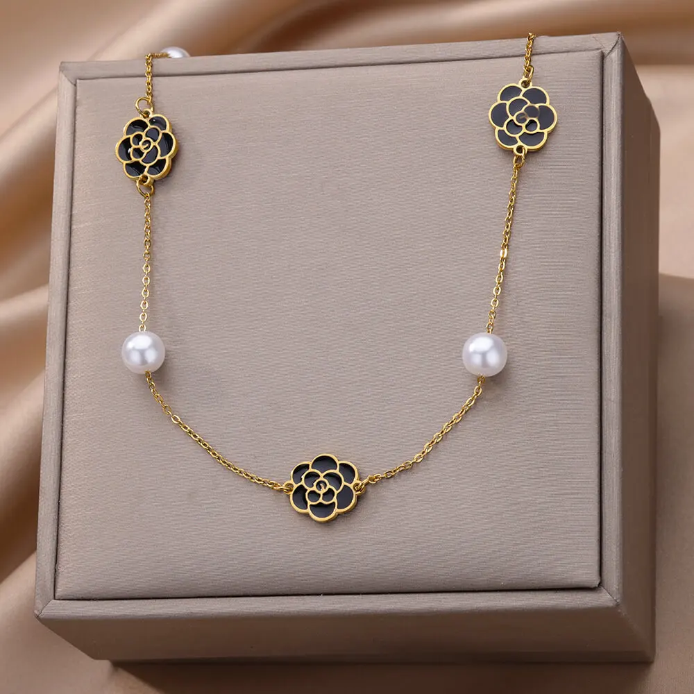 Rose Flower Necklace For Women