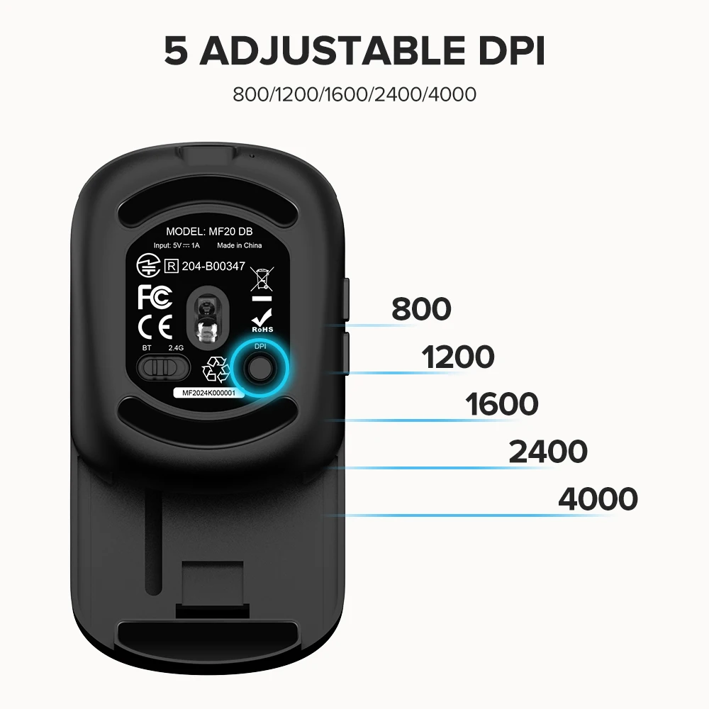 Delux MF20 무선 접이식 마우스 초경량 50g 휴대용 무음 클릭 2.4G 태블릿 용 Bluetooth Windows Mac OS  포켓 친화적 - AliExpress
