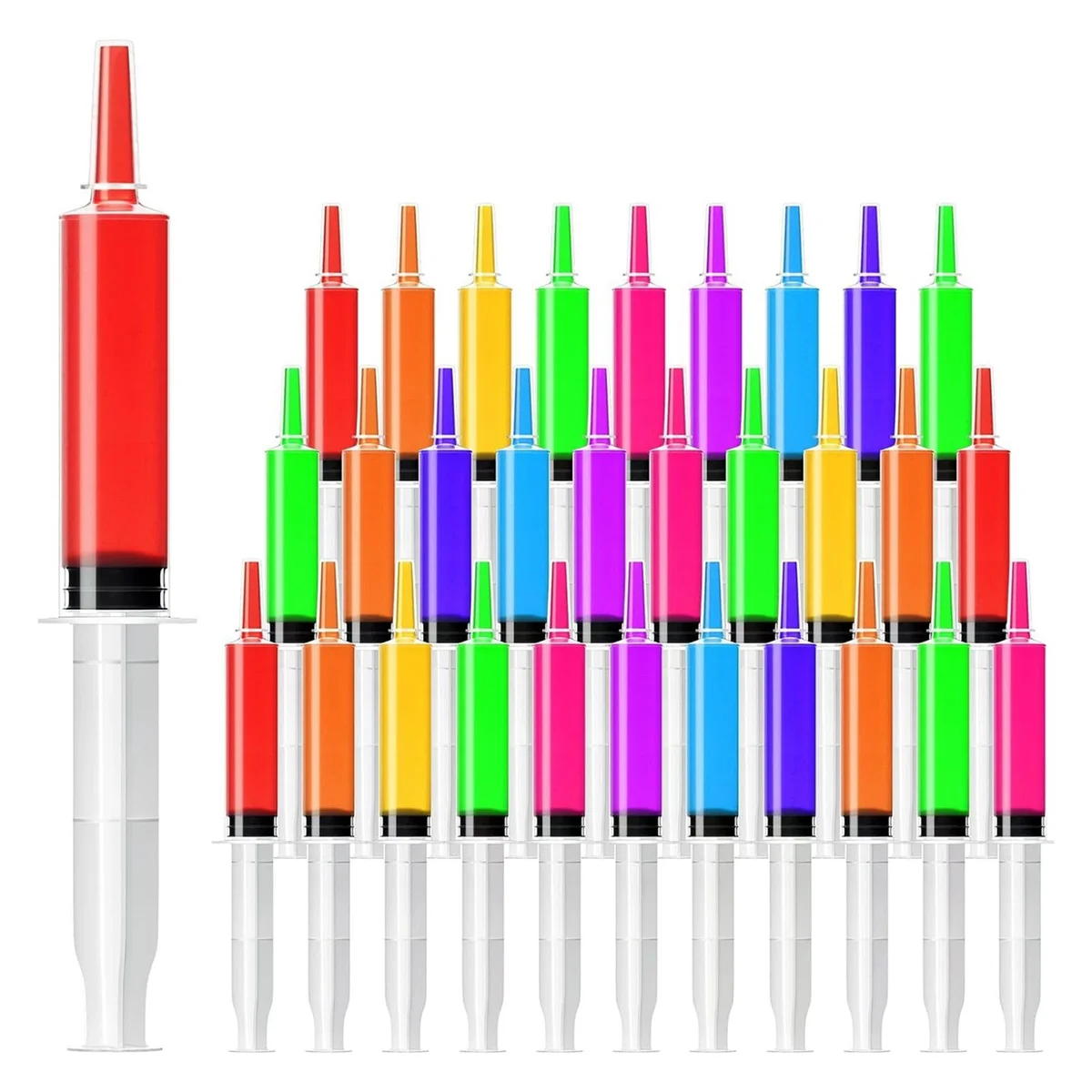 

60 Pack Shot Syringes for Adults, 60Ml Capacity Resuable Plastic Syringes for Liquid for Halloween Party Supplies
