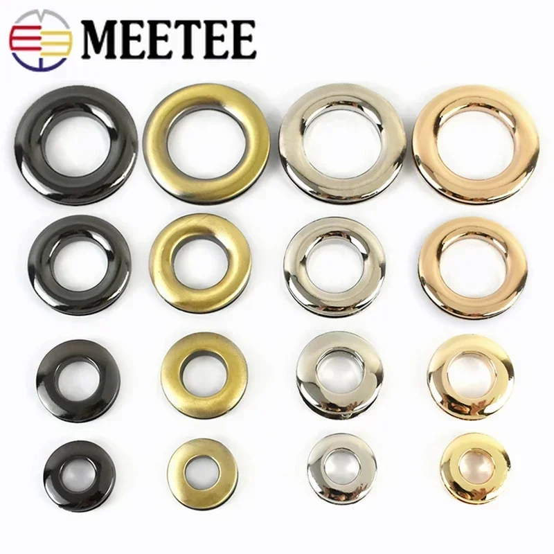 Meetee 4/10Pcs 10-25mm High-quality Metal Bag Buckles Eyelet Screw Grommet Die Casting O Ring Eyelets DIY Sewing Accessories