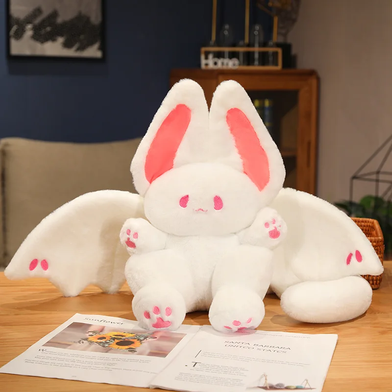 New Fluffy Bat Rabbit Plush Toy Manta Kawaii Animal Creative White