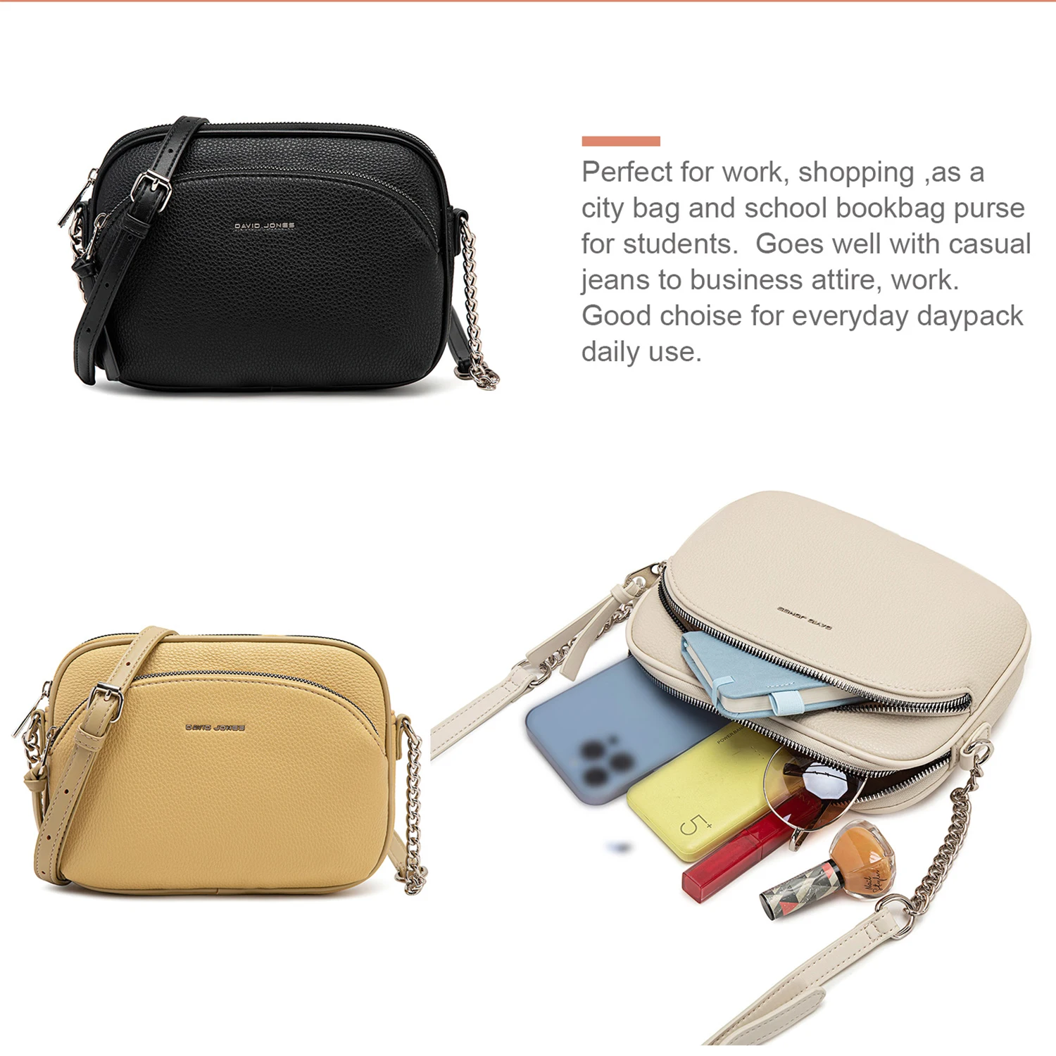 David Jones-Bolsos De noche Vintage para mujer, bolsos de hombro a