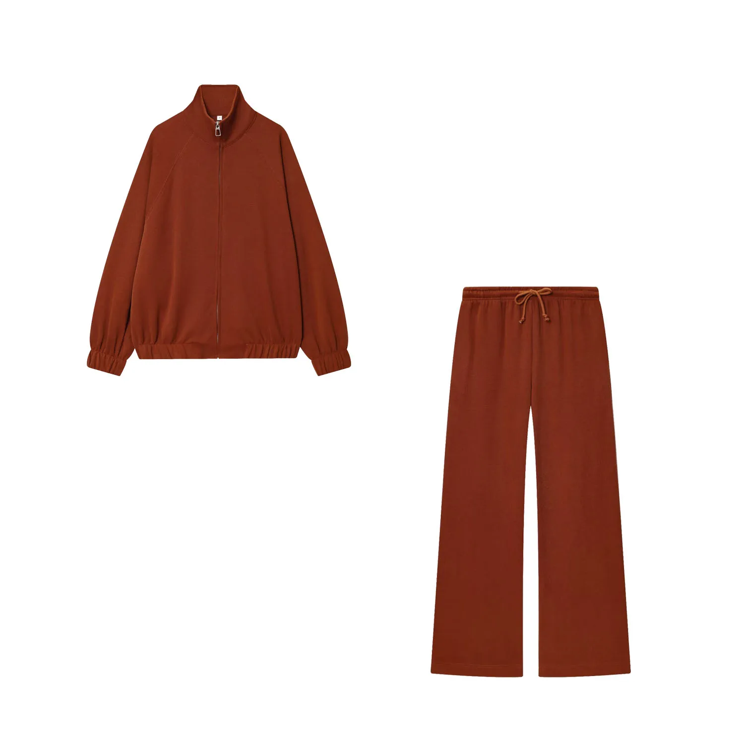 Women's Spring Autumn Solid Pants Set Or Female Long Sleeve Soft Zipper Hoodie Or Lady Casual Fashion Sports Straight Trousers