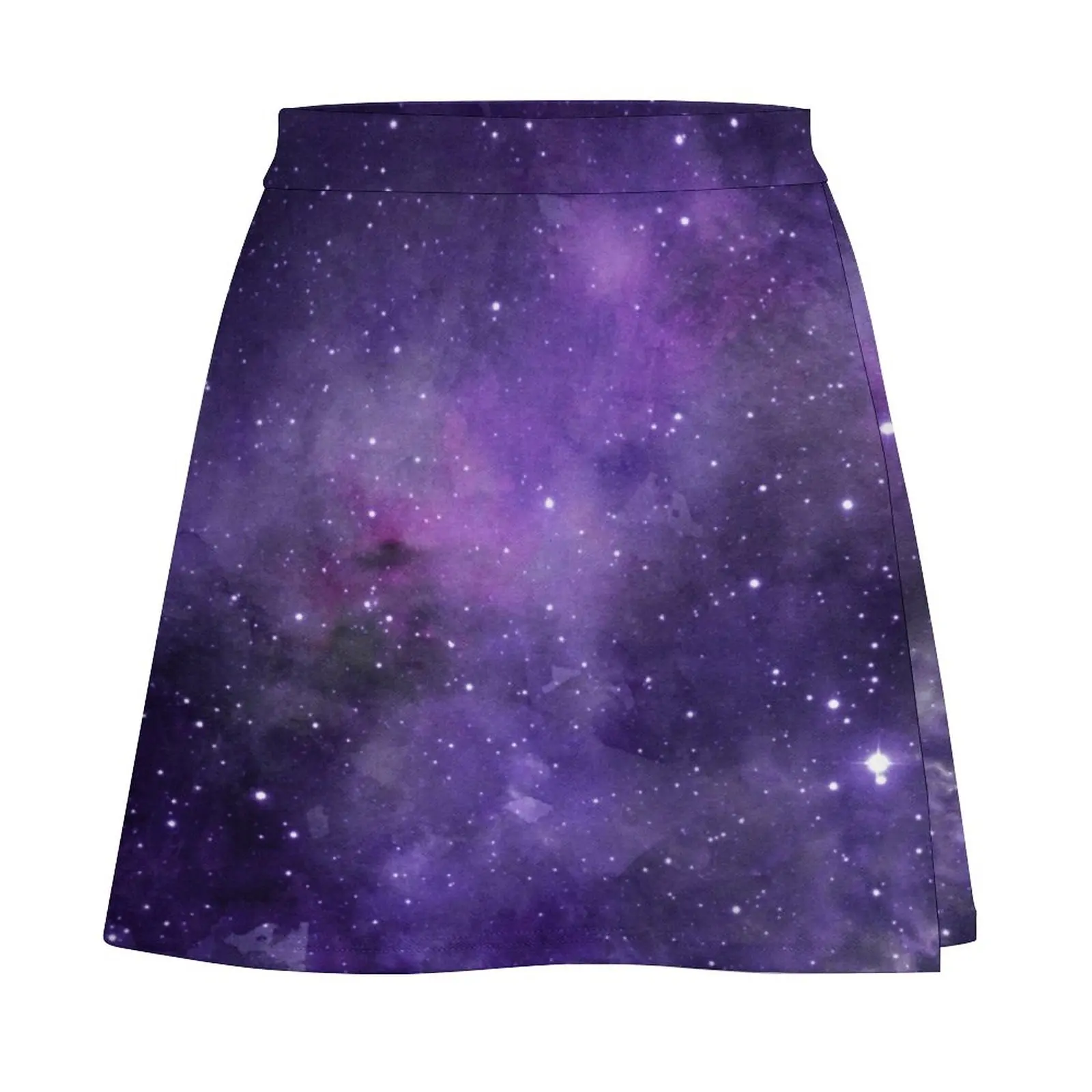 Purple Watercolor Space Pattern Mini Skirt womans clothing kawaii skirt
