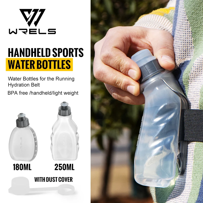 WRELS Handheld Hydration Sports Water Bottles BPA-Free Water Bottles for the Running Hydration Belt for Marathon Hiking Cycling WRS-9080
