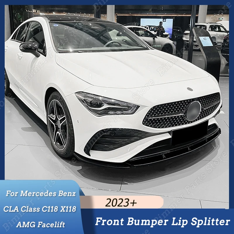 

3 шт., сплиттер для губ на передний бампер Mercedes Benz CLA Class C118 X118 AMG 2023 + Facelift