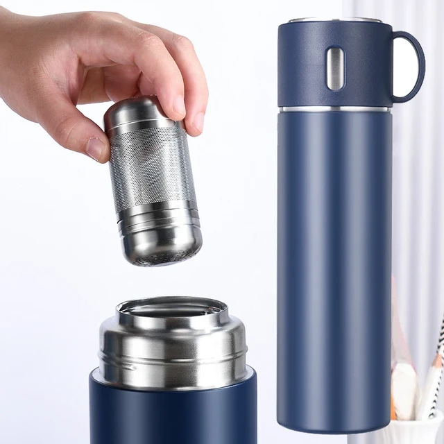 Termo grande de acero inoxidable para infusión de té, taza aislante para  café, mantiene el frío y caliente, frasco de vacío de doble pared, 1 litro  - AliExpress