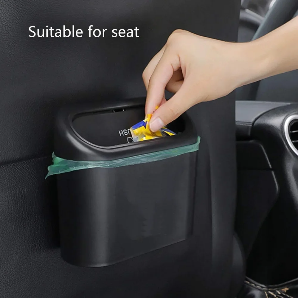 Car Trash Bin Hanging Vehicle Garbage Can for Tesla Model 3/Y/S/X Dust Case Storage Box ABS Pressing Auto Interior Accessories