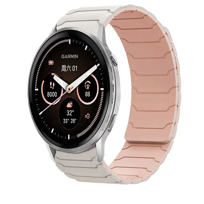 Sports Silicone Strap, Magnetic Bracelet, 20mm 22mm Band