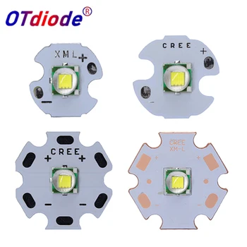 CREE XML XM-L T6 LED U2 10W 콜드 화이트 10000K 고출력 LED 이미터 다이오드, 14mm 16mm 20mm 25mm PCB DIY용, 1-10 개