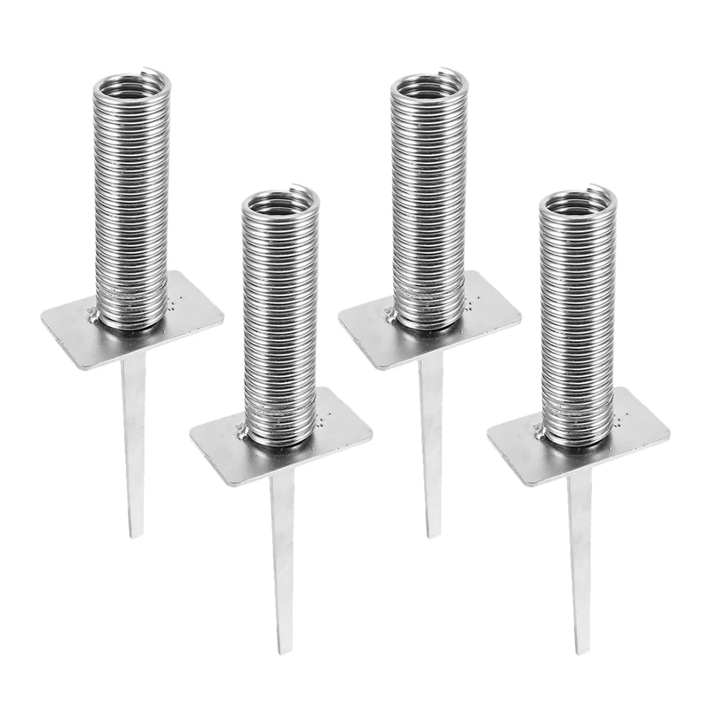 

4 Pcs Spring Floor Nails Ground Stake for Soccer Flag Pole Fixing Mount Football Corner Base Spring-mounted Spike Training