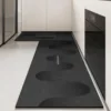 Kitchen Floor Mat Pvc Waterproof Leather Carpet Black Carpets Long Foot Mats Non-slip Oil-proof Modern Home Decoration Rug 주방 카펫 2
