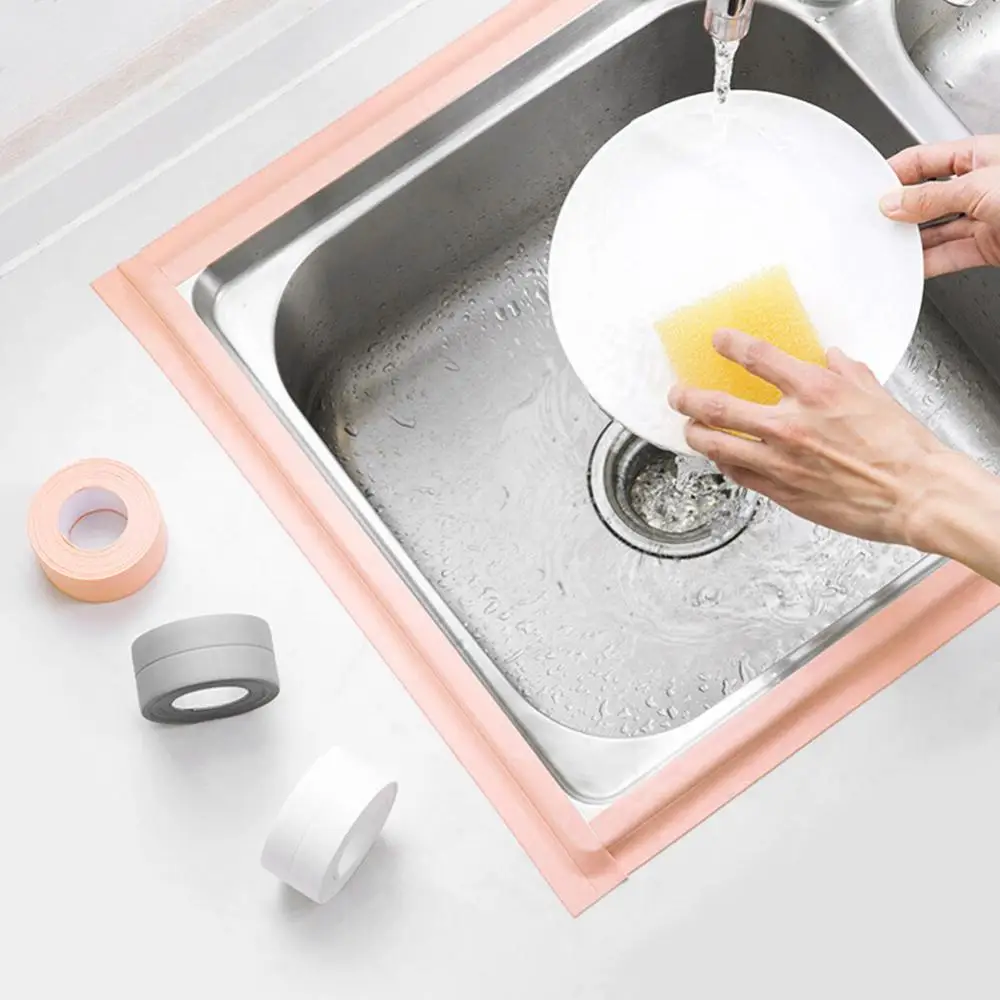 PVC Sealing Strip Tape Bathroom Bath Toilet Caulk Tape Self Adhesive Waterproof Mildew Proof Tapes For Kitchen Sink Wall Corner