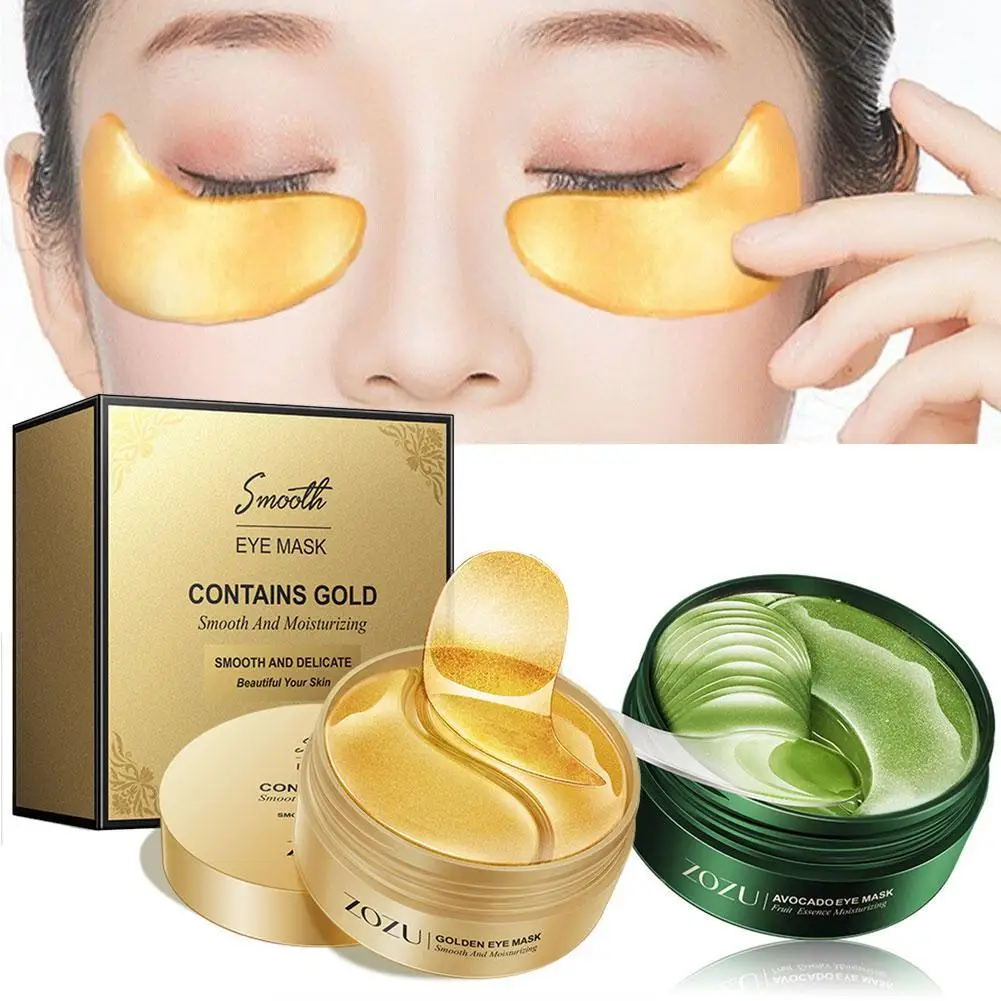 

60pcs Avocado Golden Collagen Eye Mask Anti Dark Circles Eye Bags Moisturizing Anti Wrinkle Eye Patches Skin Care Eye Patches