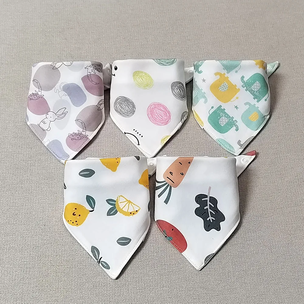 Baby Bandana Drool Bibs For Unisex Boys Girls 5 Pieces Baby Feeding Burp Cloth Cotton Saliva Towel Drool Bib Newborn Accessories 2